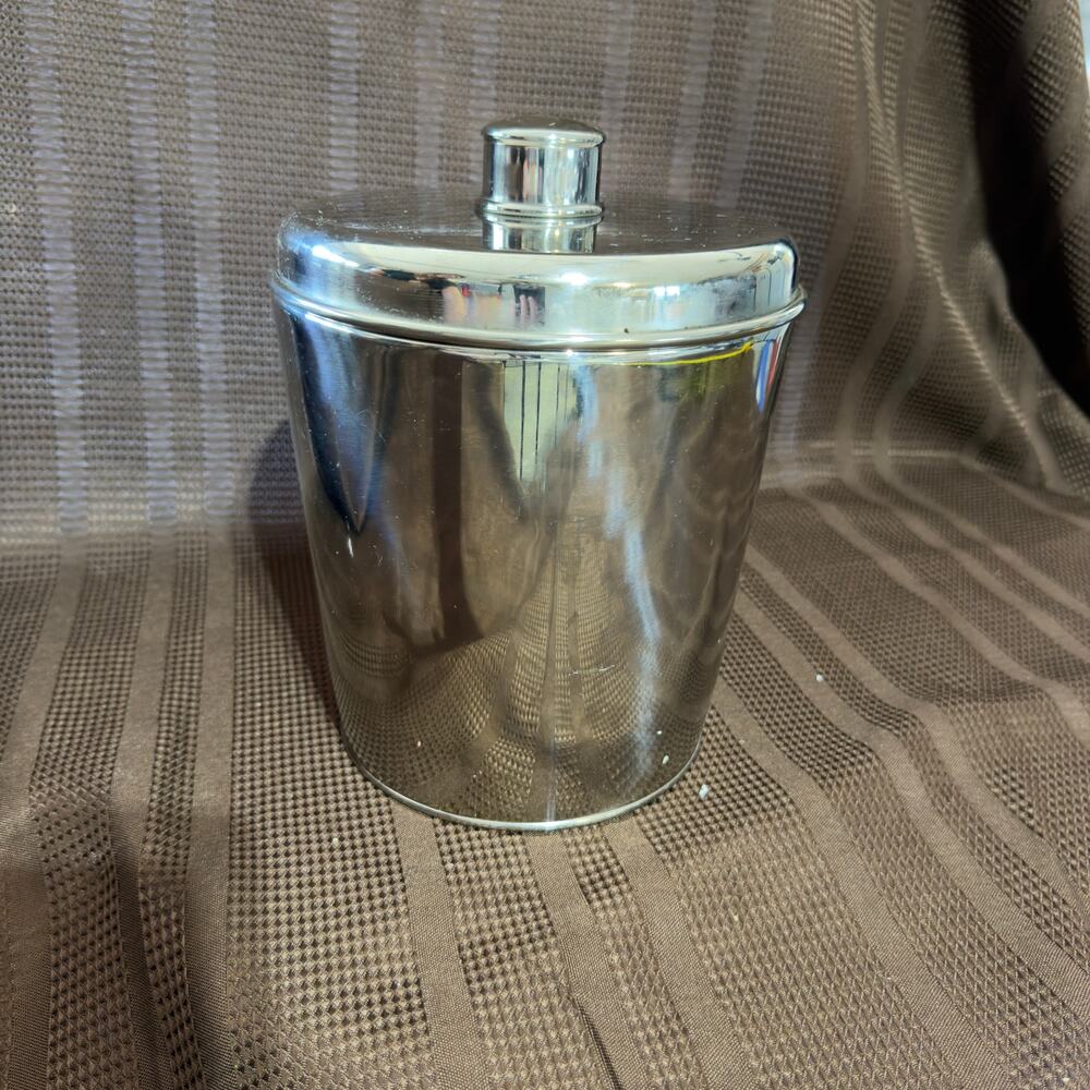 Crate & Barrel Easton Stainless Steel Ice Bucket Double-Walled Silver 498-539